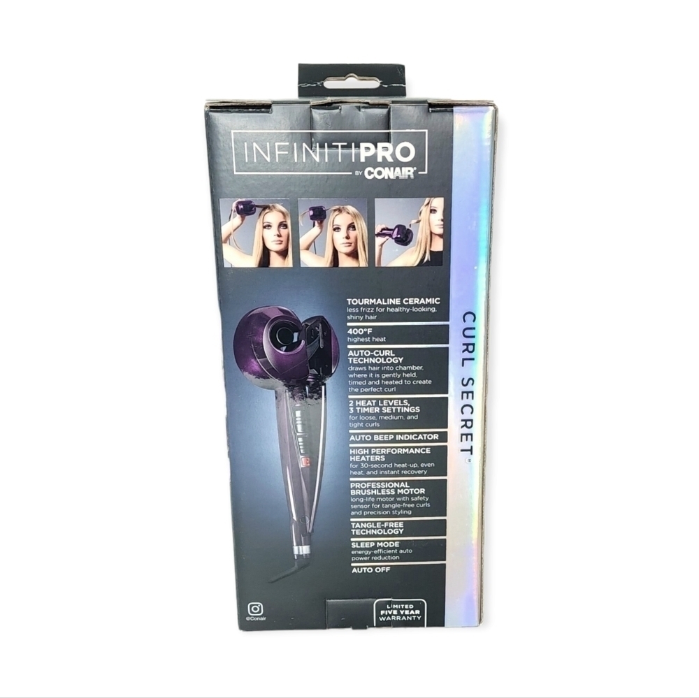 InfinitiPro By Conair Curl Secret Curling Iron, Purple new in box - Picture 4 of 8